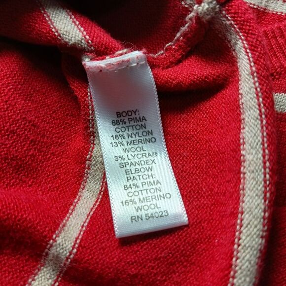 Banana Republic Womans XL Lightweight Long Sleeve Striped Sweater w/ Elbow Patch - Picture 3 of 12